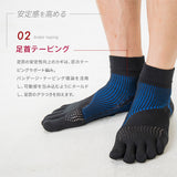 アスリートラウンドプロ type FF 5本指ゴルフソックス ショート丈